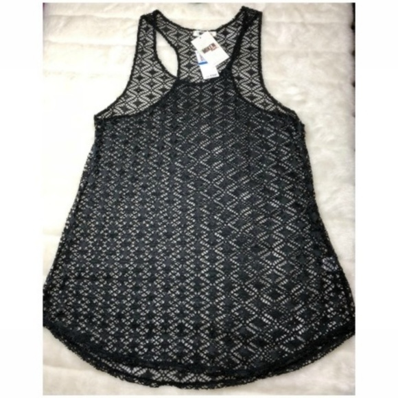 Miken Crochet Racerback Swimwear Cover Up Black! - Picture 4 of 4